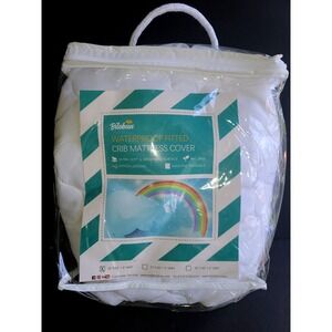 Biloban Waterproof Fitted Crib Mattress Cover Quilted‎ Protector White 28x52x9